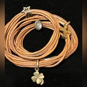 Story by Kranz & Ziegler Leather Bracelet with Charms